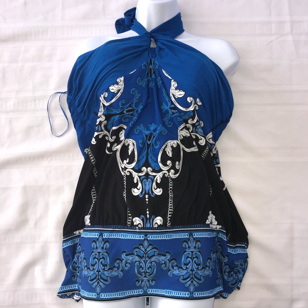 Xl nwt halter tie back stretch top new